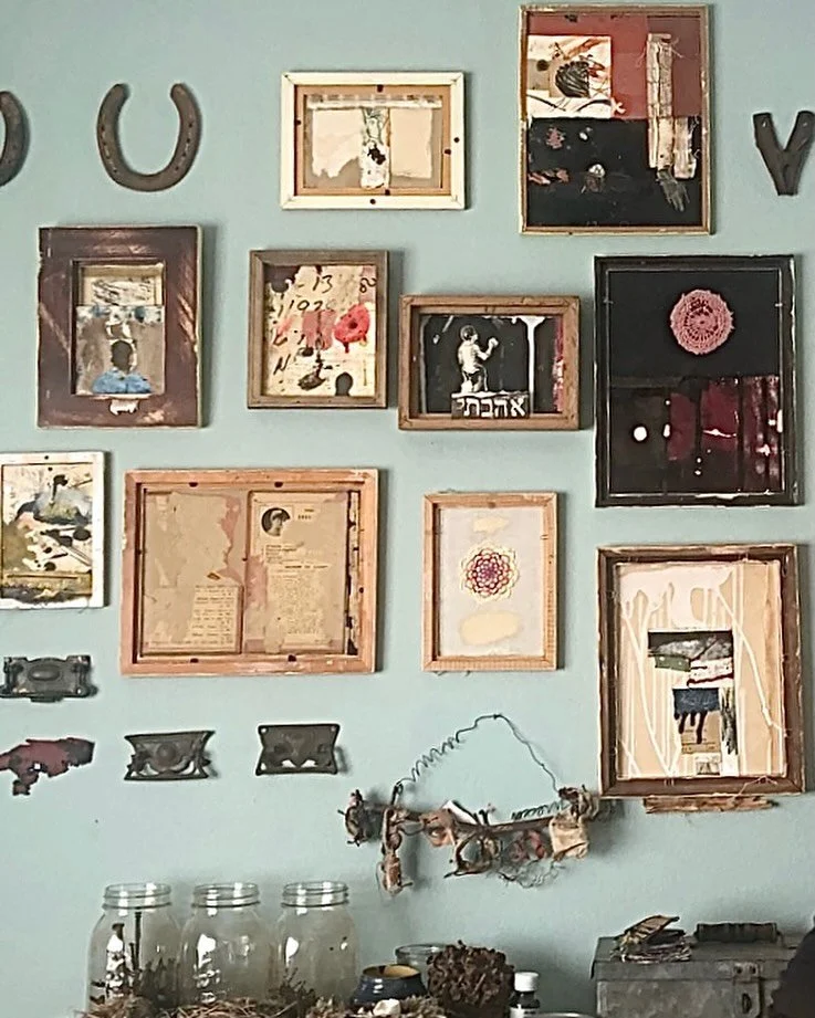 There was once a dining room wall I&rsquo;ve painted light blue. Between clouds and sky.

It held pictures I had made and mounted on simple cardboard. 

Each was enclosed within borders of an old wooden frame I found on the street or bought at Goodwi