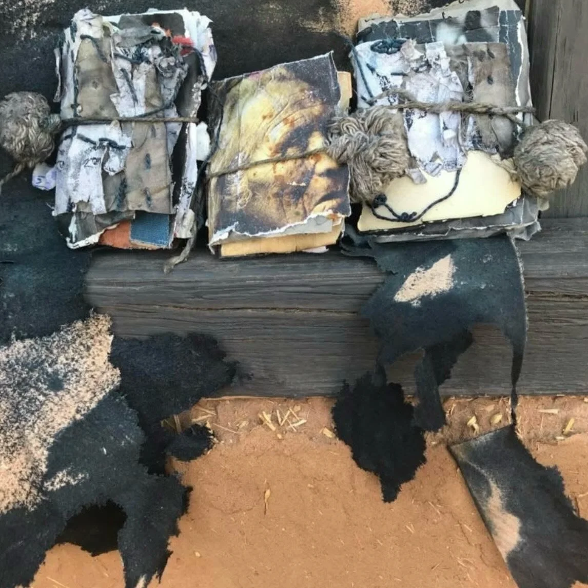 .
.
Blues at the edge of the Sahara:

Leather
Indigo
Yarn
Paper
Rust
Wood
Clay
Straw

All were once something else. 

Before we came
Before we &lsquo;took&rsquo;
Before we &lsquo;used&rsquo;
Before we &lsquo;showed up&rsquo;
And showed off.