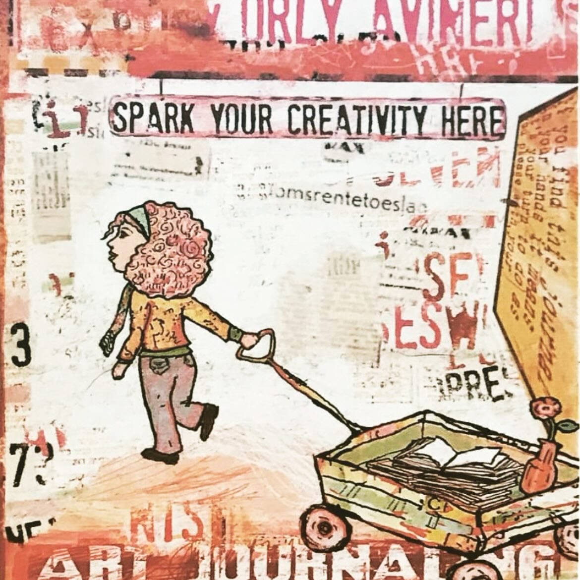 Images from the past appear lately&hellip;to amuse.

This is the first poster I designed 18 years ago to advertise my newly invented job. I&rsquo;ve decided I&rsquo;d become a teacher of Art Journaling. I would start to &lsquo;gather&rsquo; around wi