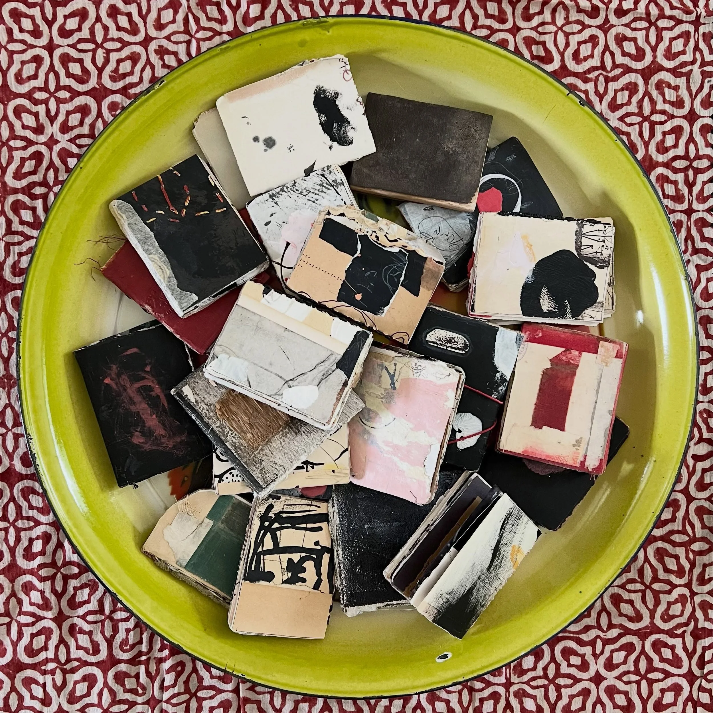The art of making, then moving along.

I haven&rsquo;t done this with you before. Build a book only to pull it apart to make a collage.

Will you join me in a couple of weeks at home, for &lsquo;Contrast &amp; Peace&rsquo;, a 4-day workshop, here in 