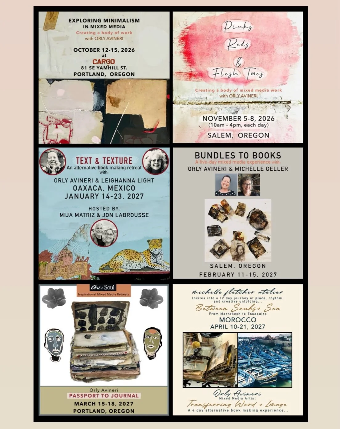 Passport to Journal, in Portland, is in a week from now, and here are the six to consider, coming up in the next few months. 

🙏🏻🤍

orlyavineri.com/workshops