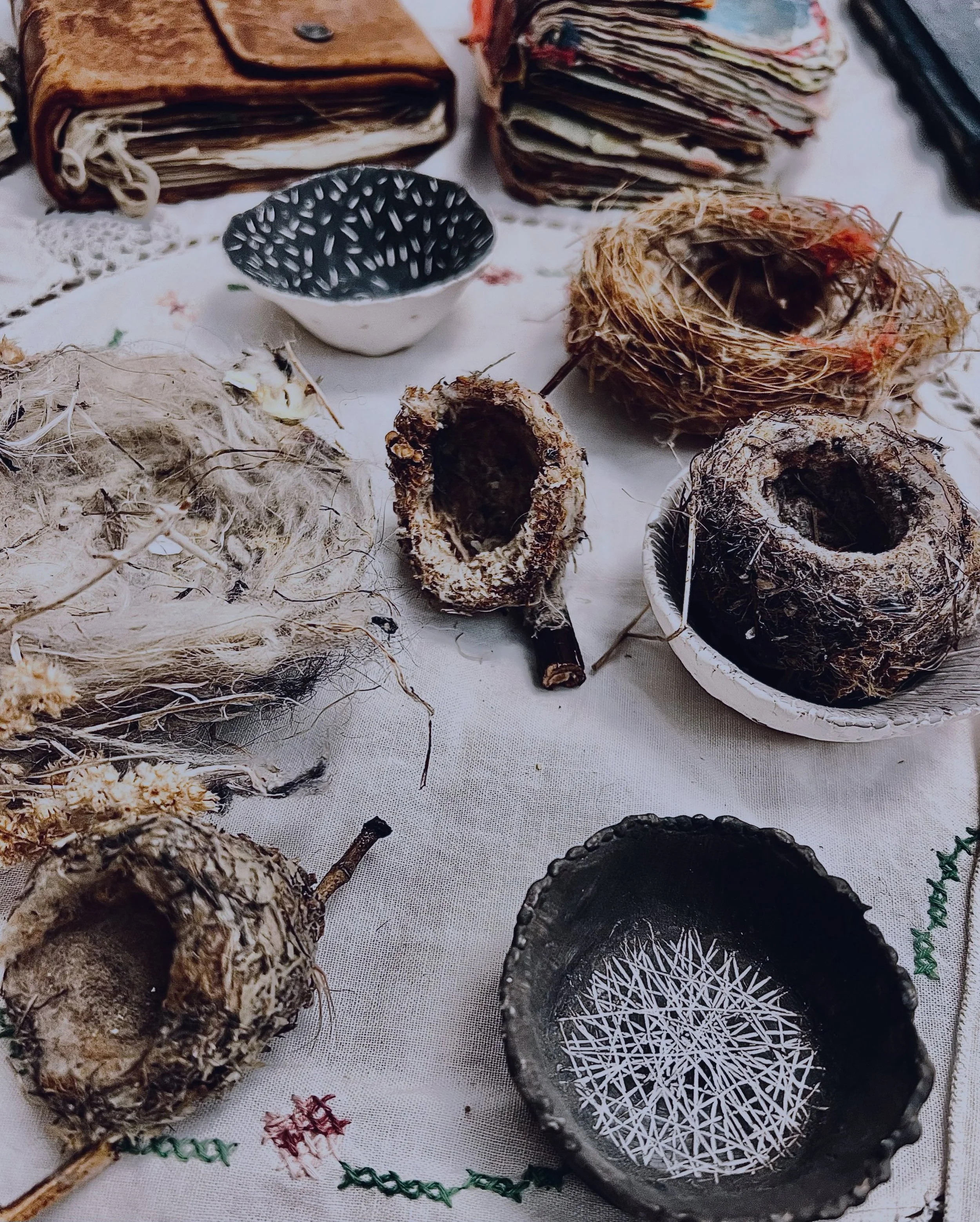 Old formal passports turn into intimate books of now: nests of gatherings to be tenderly held in the palms of cupped hands.

2nd day, Art &amp; Soul retreat in Portland, Oregon.