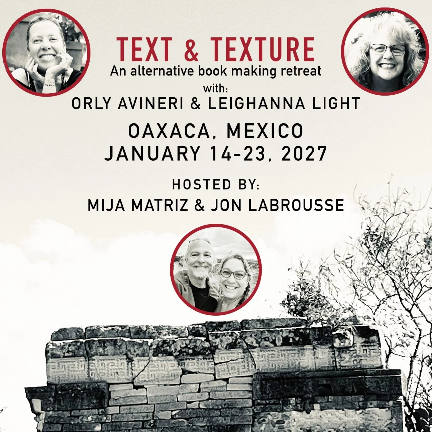 A couple spots have reopened, will you come with us? 
We would love that. 

@leighannalight @matriz.collective 

Orlyavineri.com/workshops