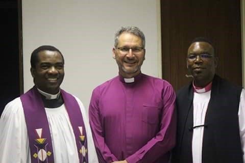 The REACH-SA bishops with Rev. Lukas Katenda of NEAC and acting principal of NETS (Namibia Evangelical Theological Seminary)