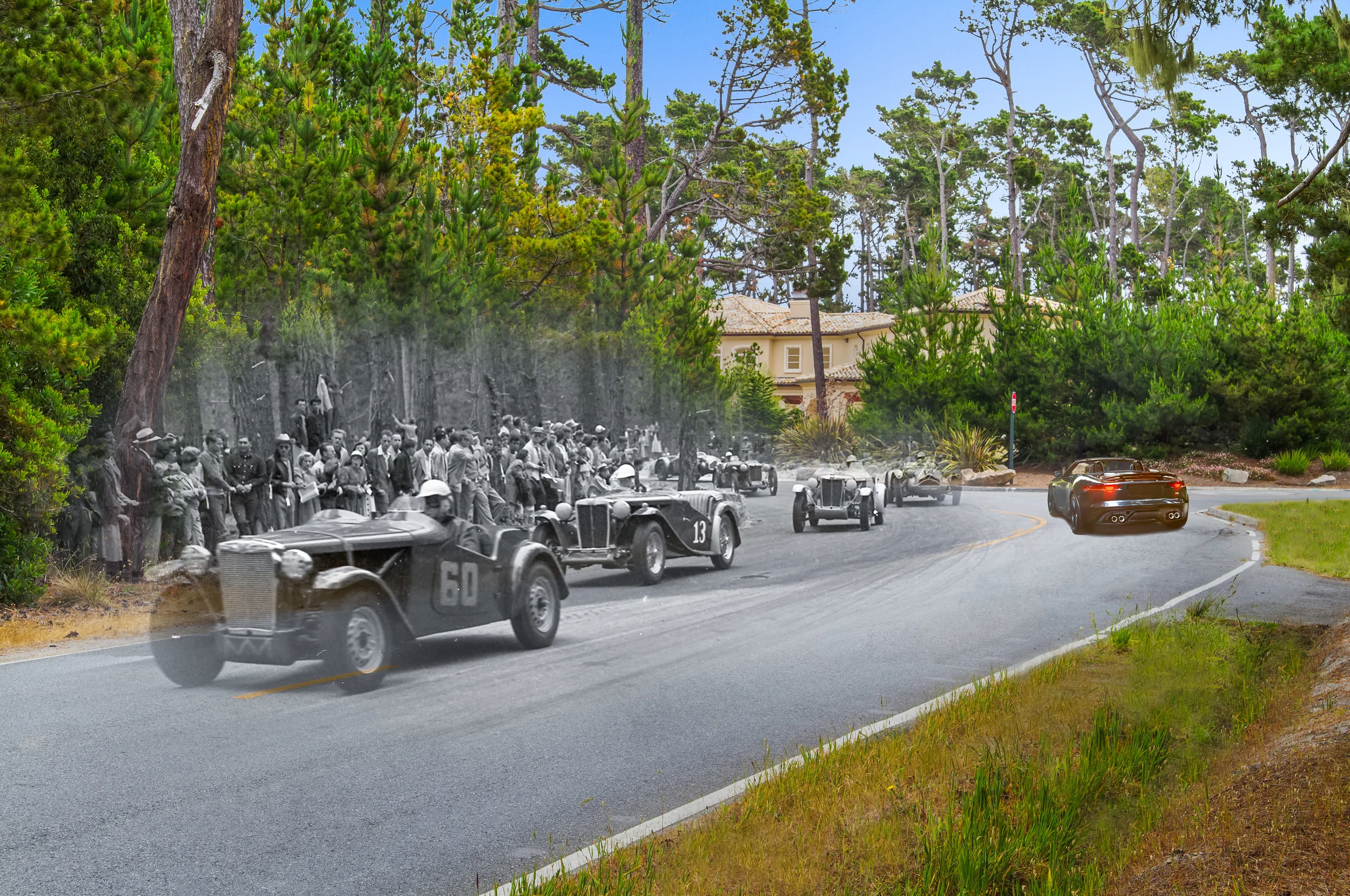 Pebble Beach and the historic road races that took place there.