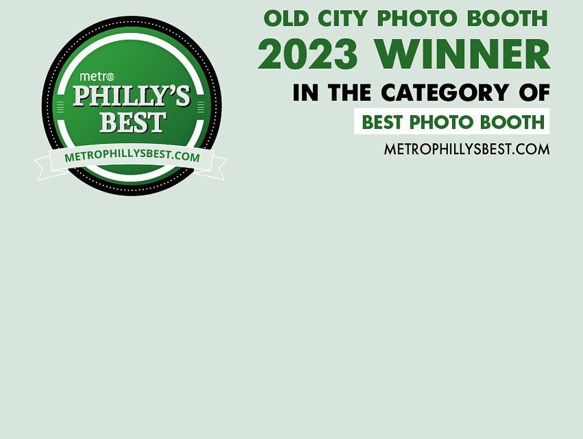 We are honored and humbled to have been voted best Photo Booth Philadelphia in 2023.  Thank you for your support!
#oldcityphotobooth #metrophilly #metrophillysbest #supportsmallbusiness #shoplocal #philadelphiaphotobooth #photobooth #instagood #insta