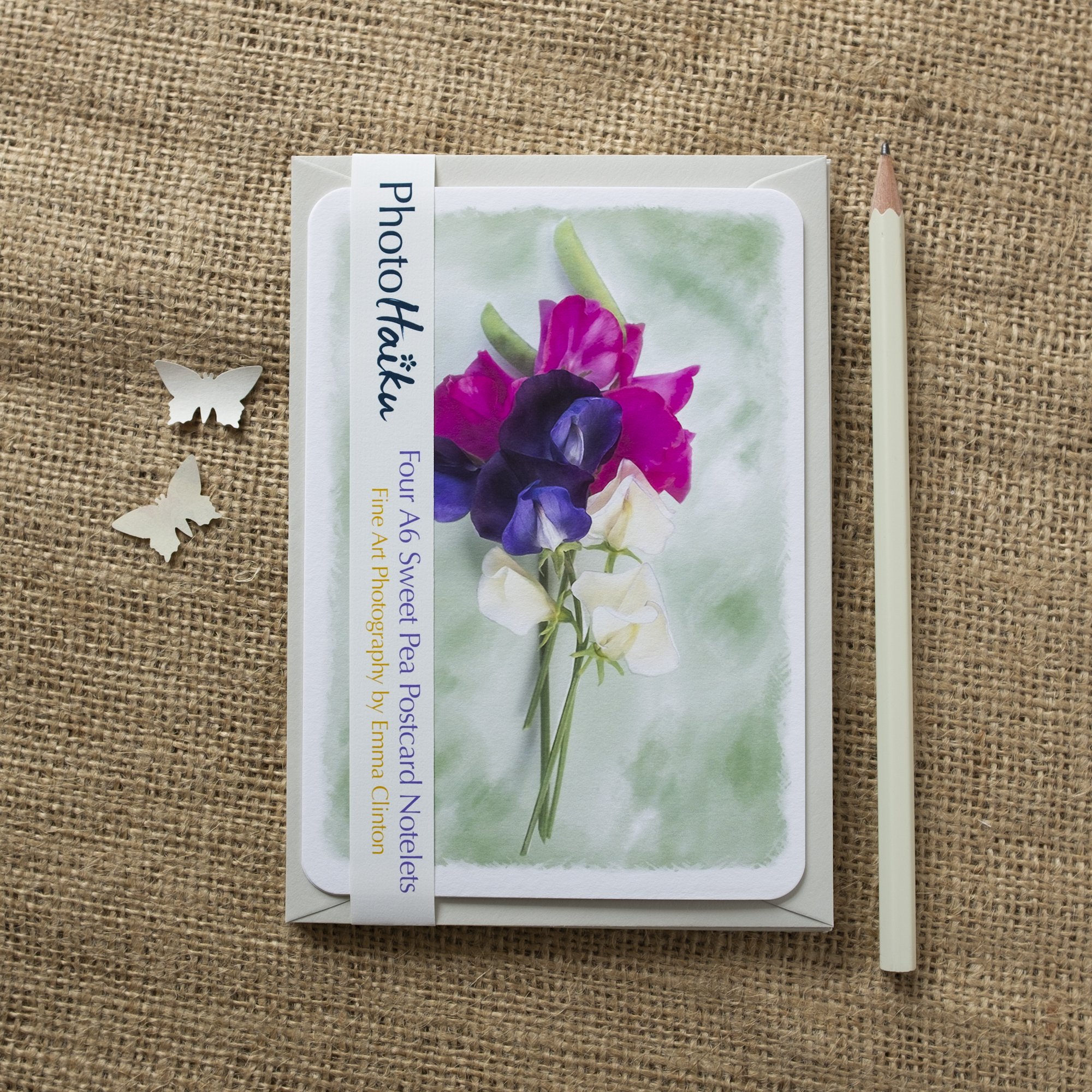 Sweet pea notelets set.