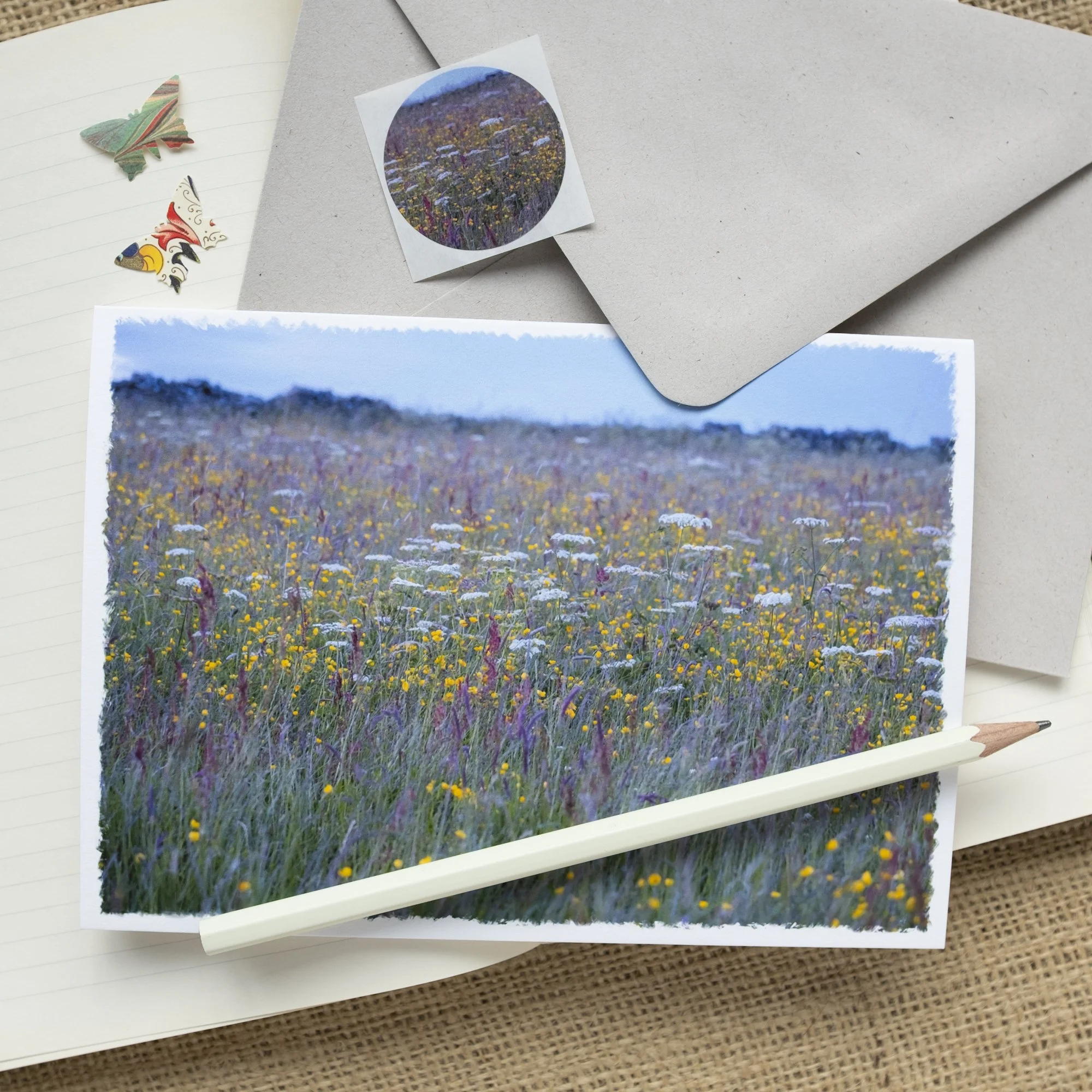Luxury Wildflower Meadow Mini-print Card with Haiku Poem