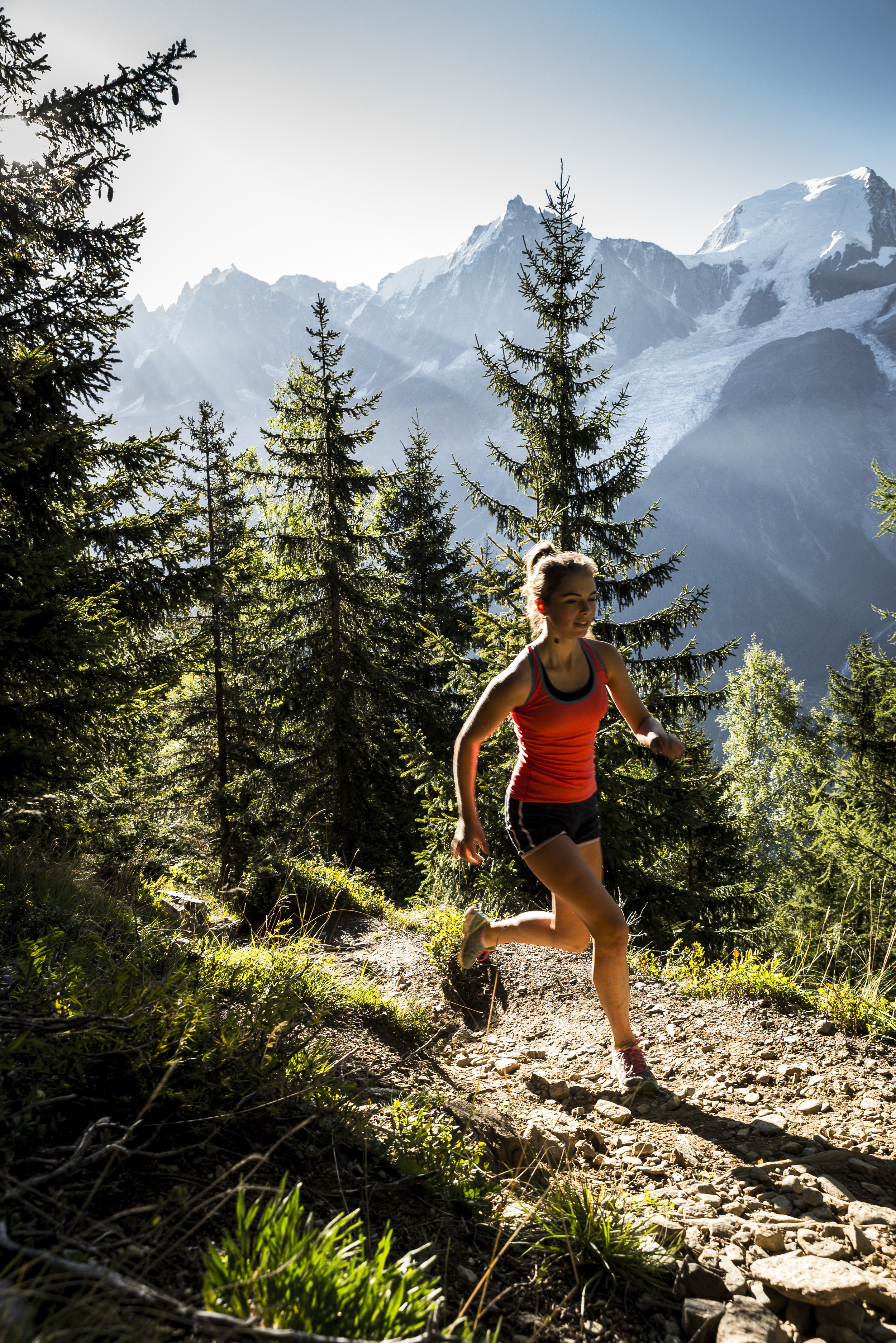 Trail running in the Chamonix valley, France