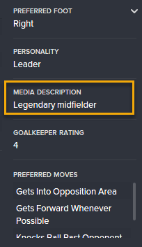 Marco's media description in 2032: 'Legendary Midfielder'