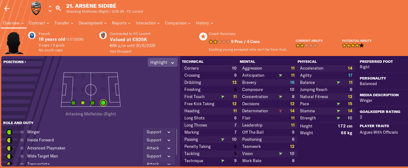 Arsène Sidibé - another youngster spoken about on Episode 31 of GrassNGear.