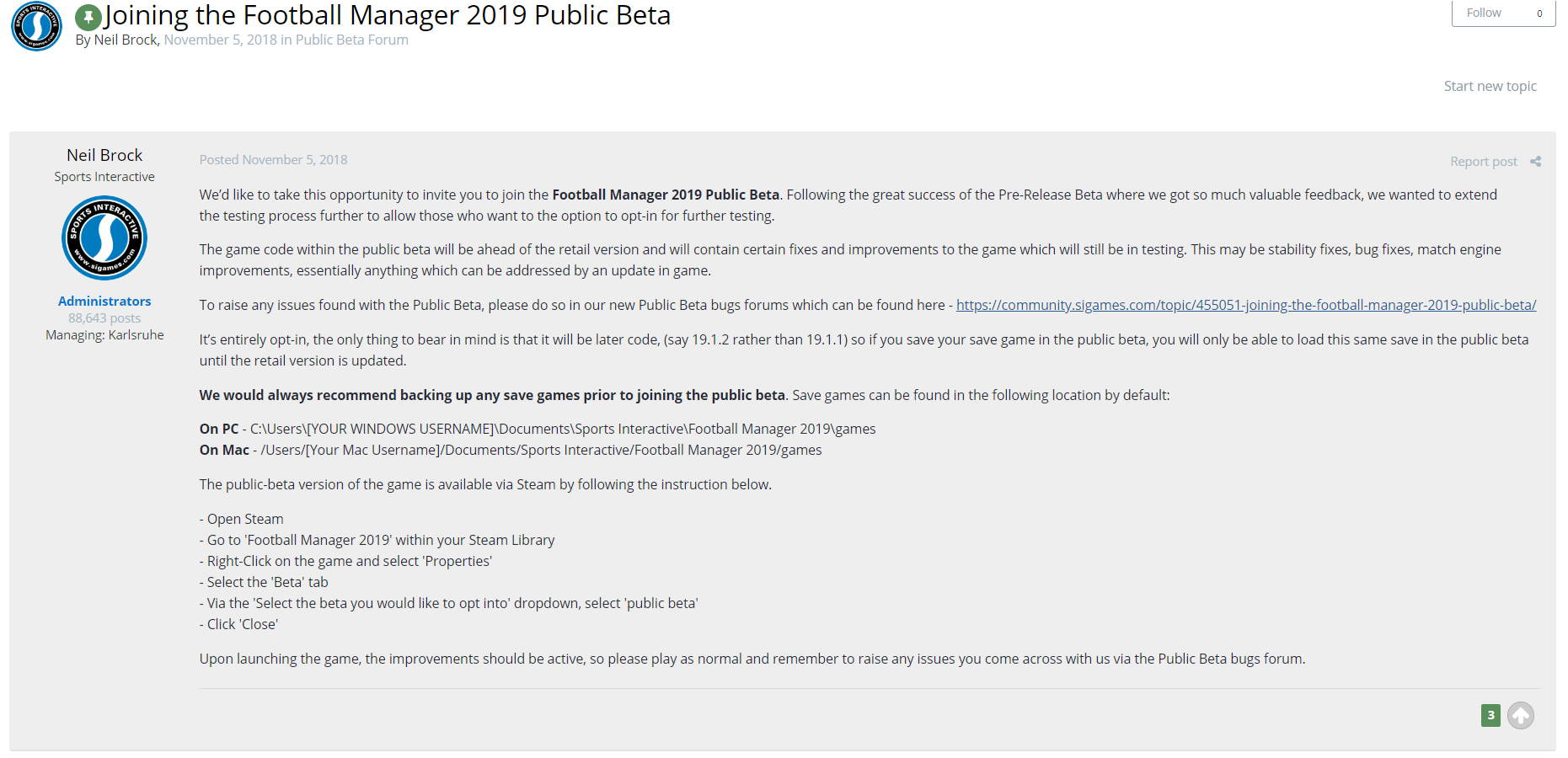 Click here to take you to the FM19 Public Beta thread…