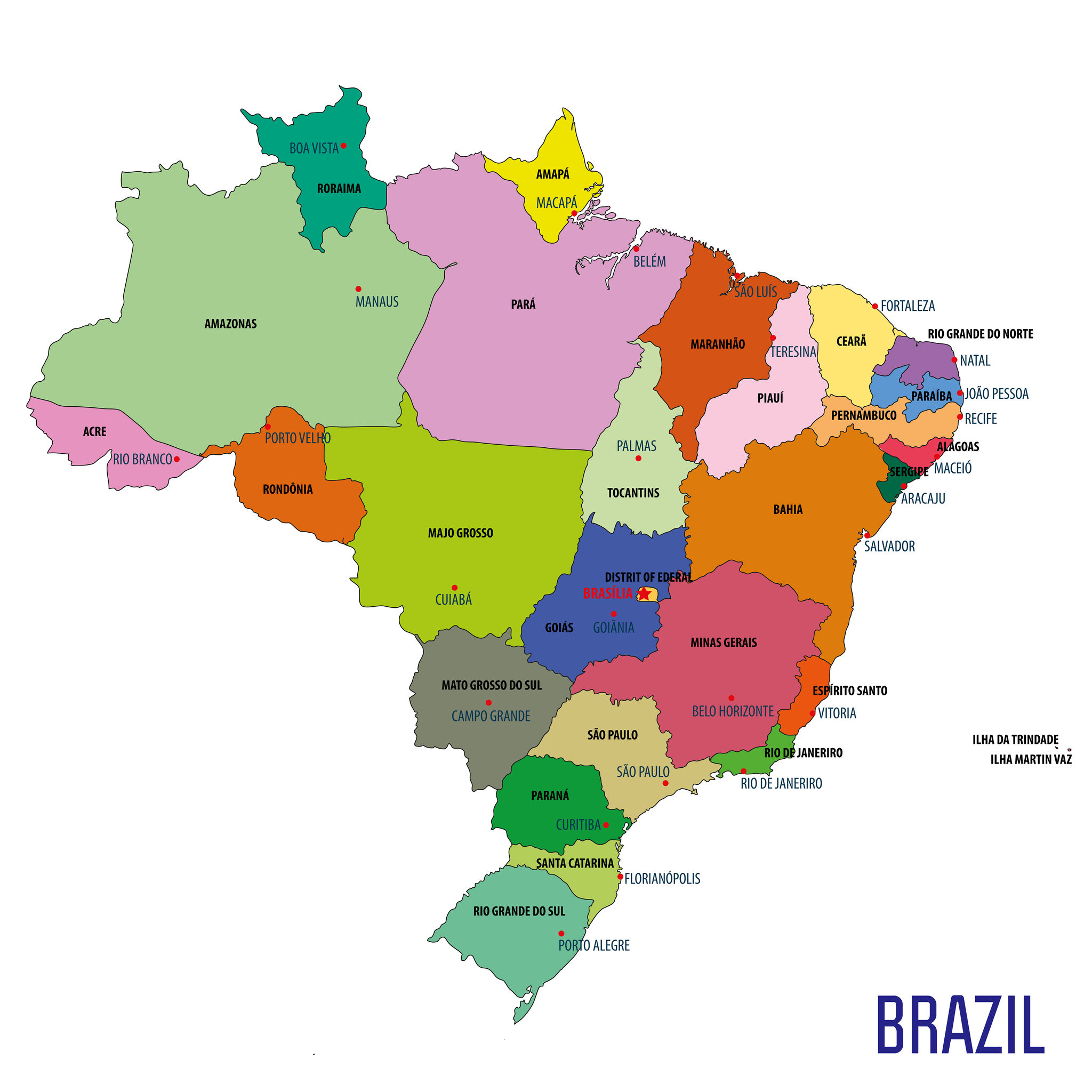 The 26 states of Brazil, that each play host to State Football.