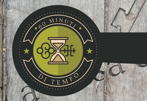 Simbolo dei 60 minuti di sfida de La Casa degli Enigmi, escape room a Brescia con scenografie immersive ed enigmi originali.