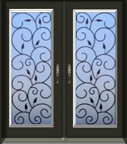 Glass Door Inserts Temecula - Glass With Iron Details
