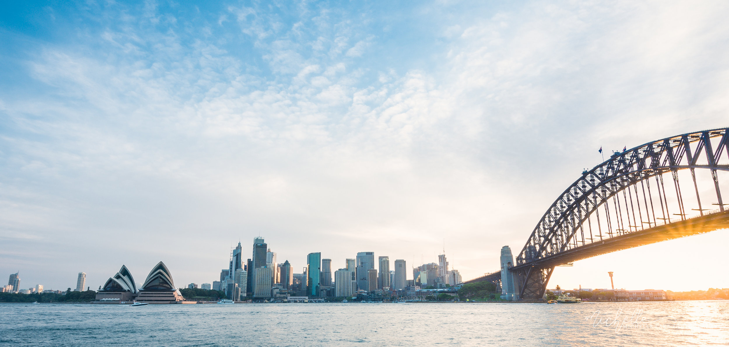 Sydney harbour skyline at sunset, NSW