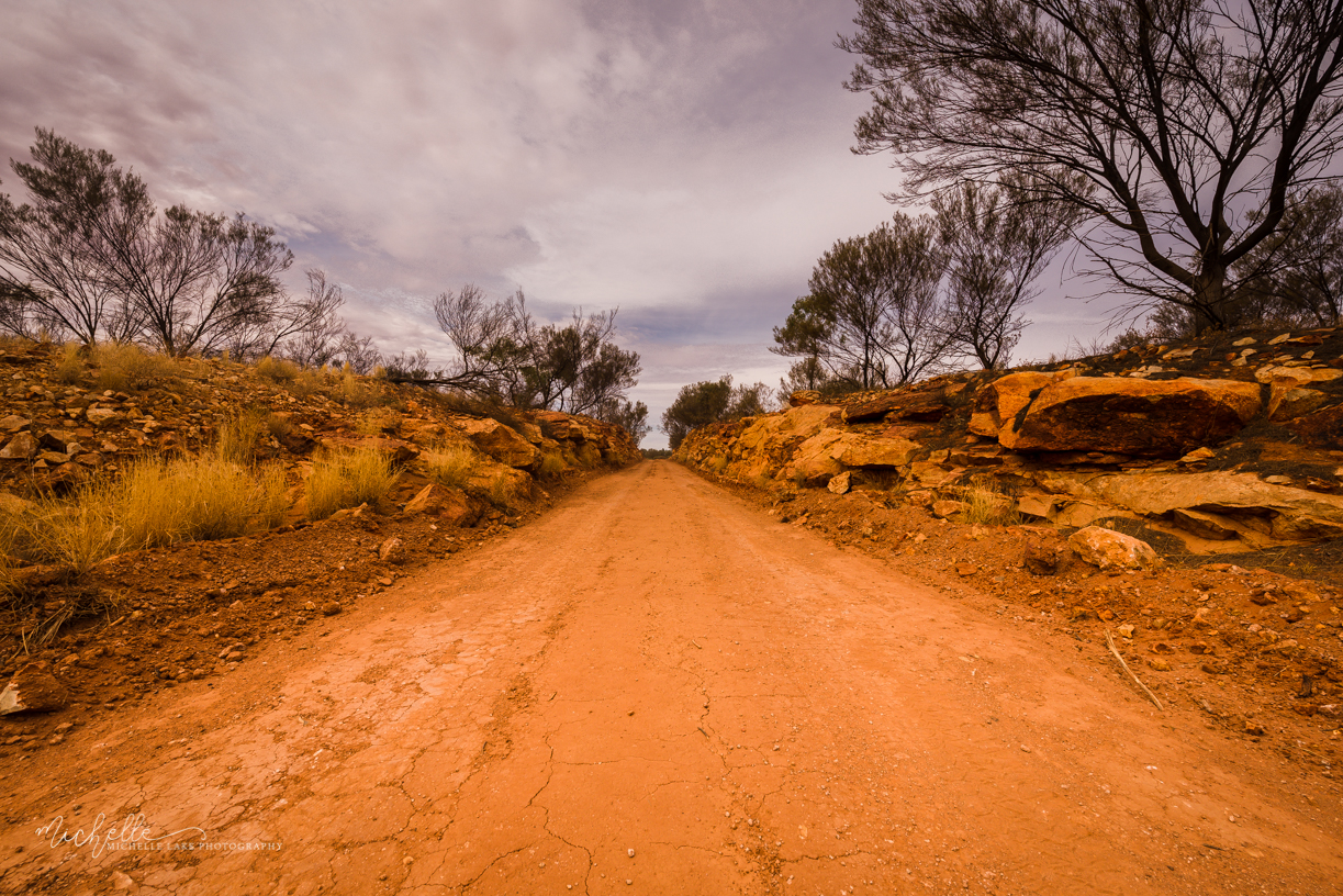 The route alongside the Finke Desert Race track
