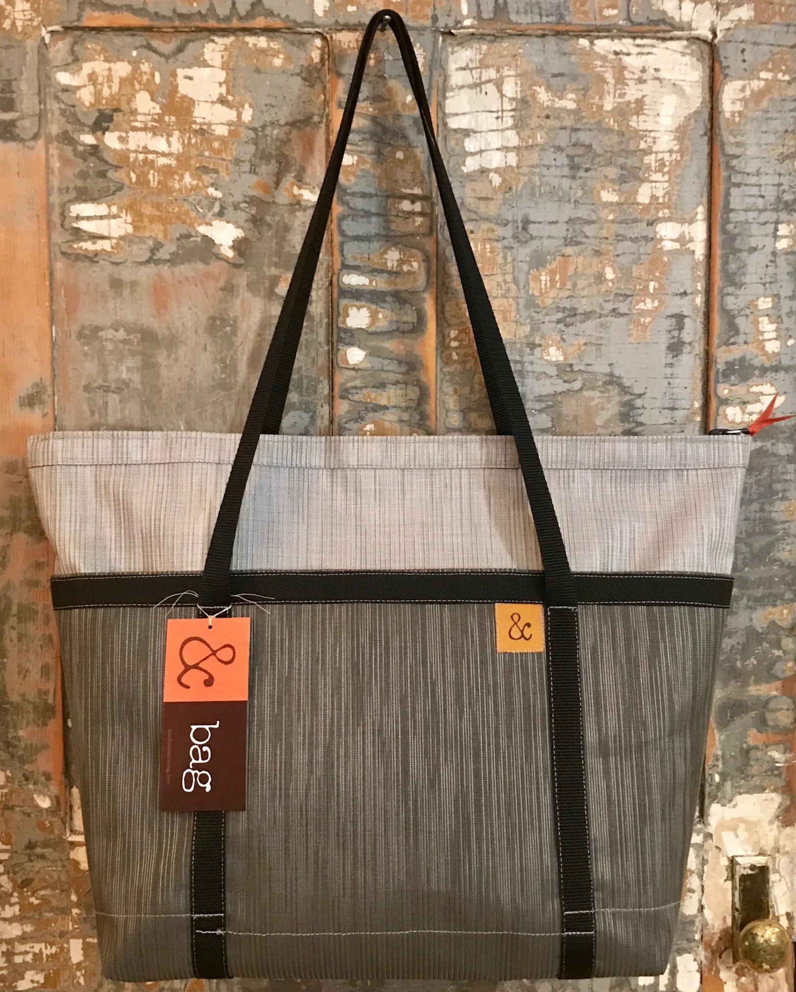Lineflax & Roving large zippered travel / beach bag