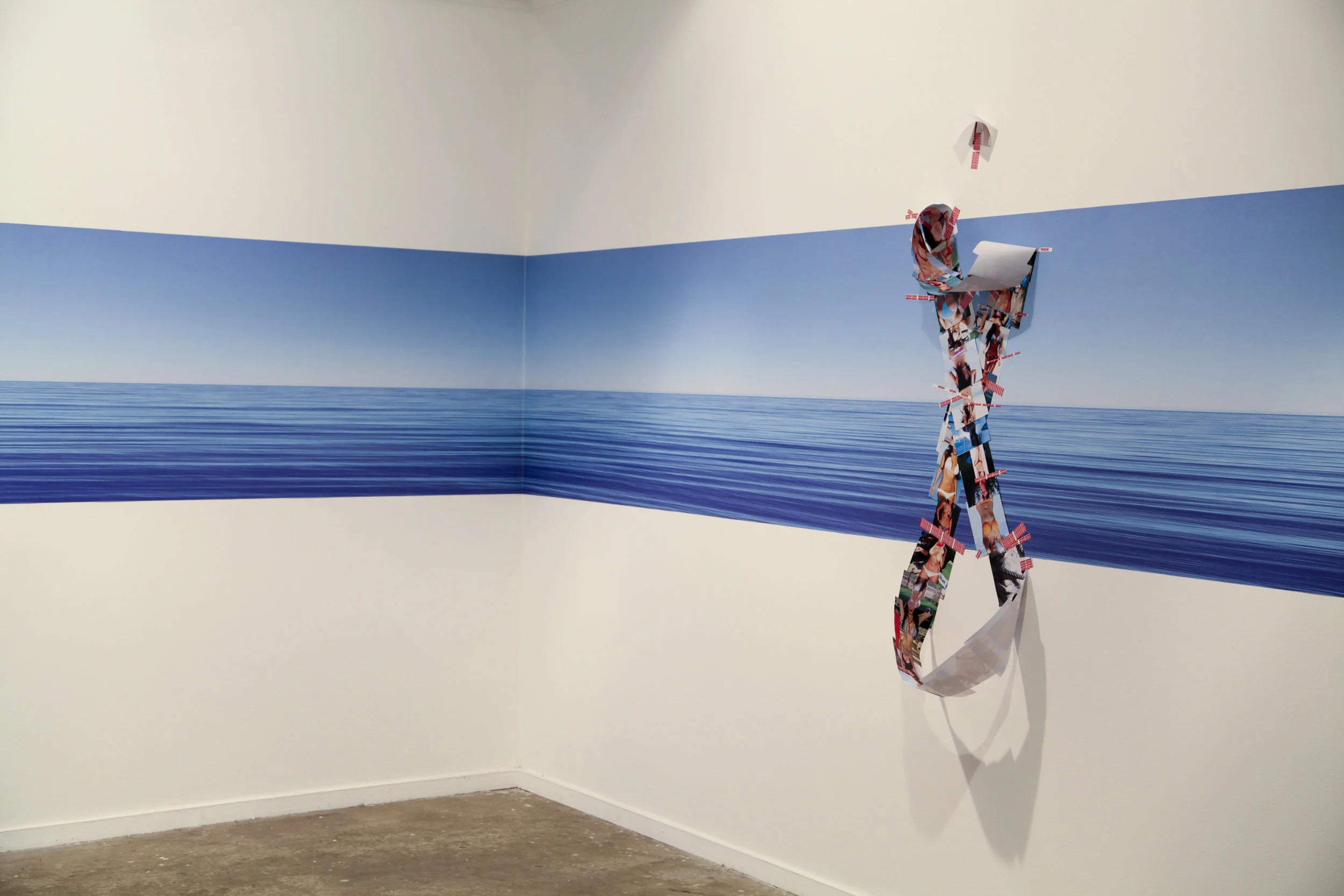 Body for days (foreground) and Horizon (background), 2013, found images of Kim Kardashian, repurposed Barbara Kruger text, installation view, MOP Projects, Sydney. Photography: Michael Randall. Copyright JD Reforma