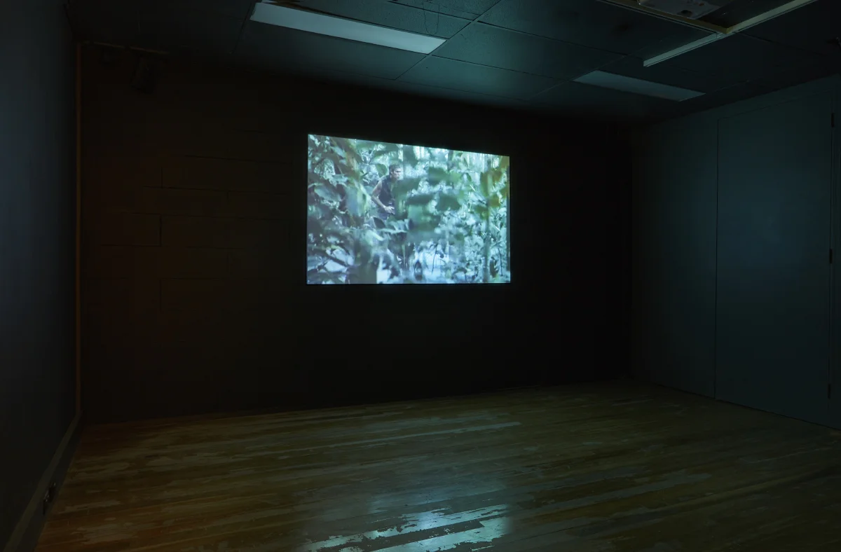 Coconut Republic , 2017, single-channel video wit sound, 8 minutes 32 seconds, installation view, Halò , Mosman Art Gallery, Sydney. Editor: Kate Blackmore. Photo: Zan Wimberley. Copyright JD Reforma