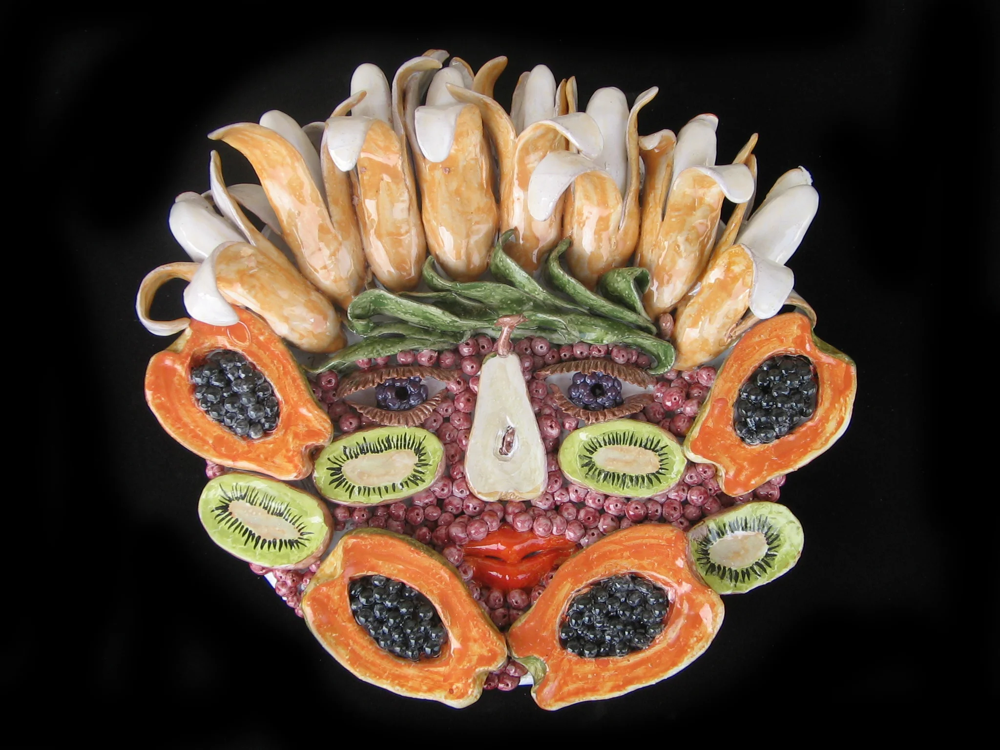 Peeled Banana Lady with Papaya
