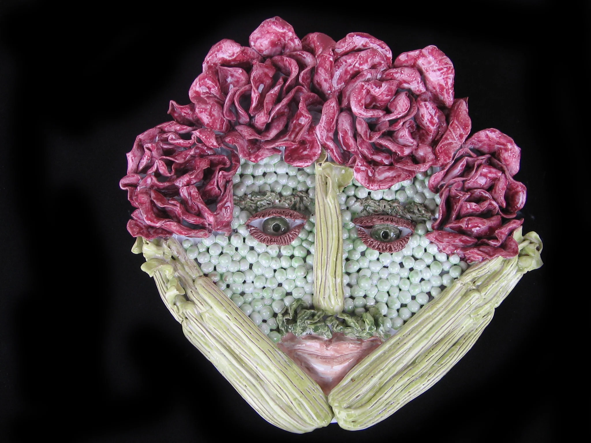 Red Lettuce Man with Celery & Fresh Peas