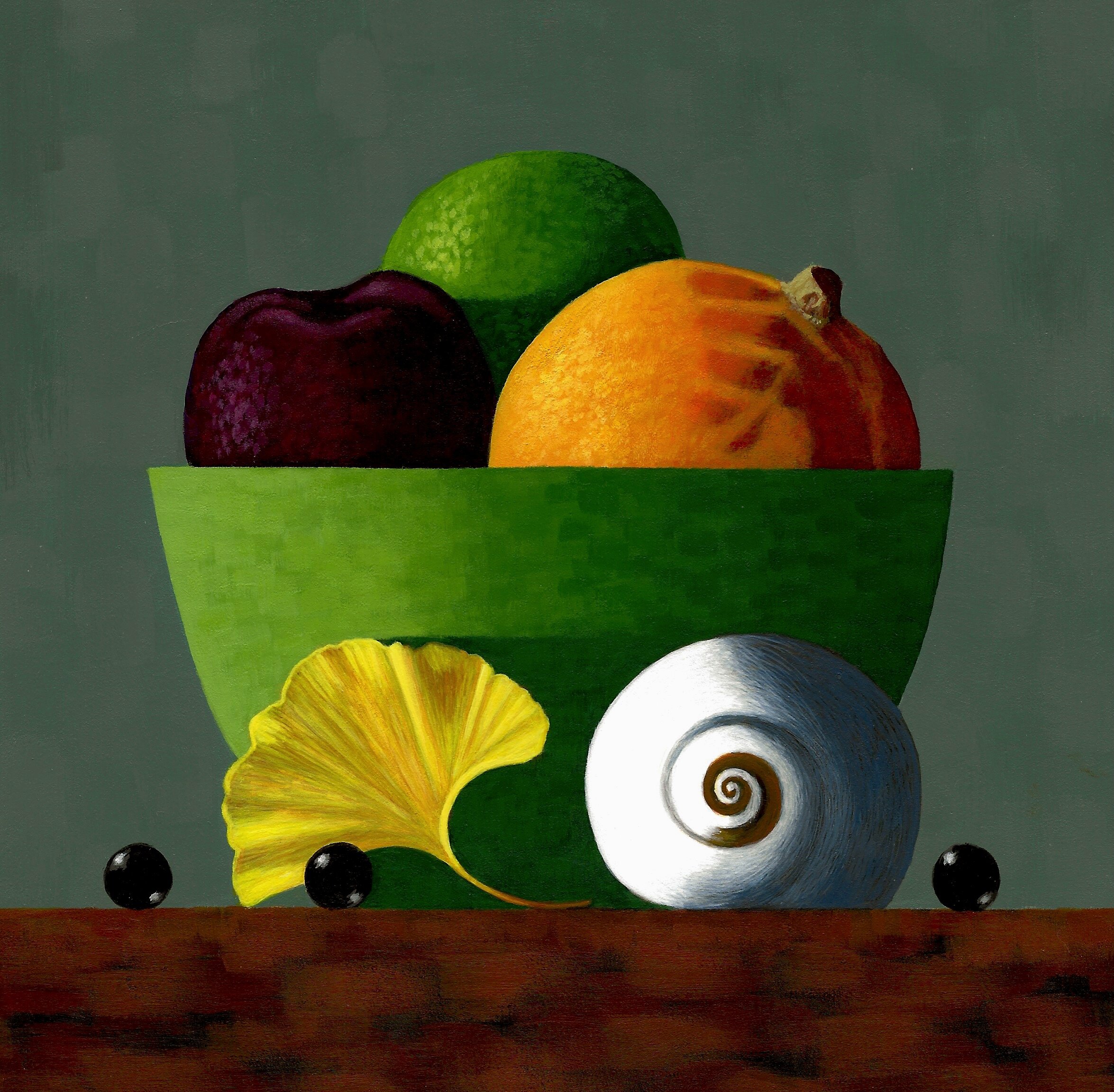 Fruit Bowl with Ginkgo and Shell