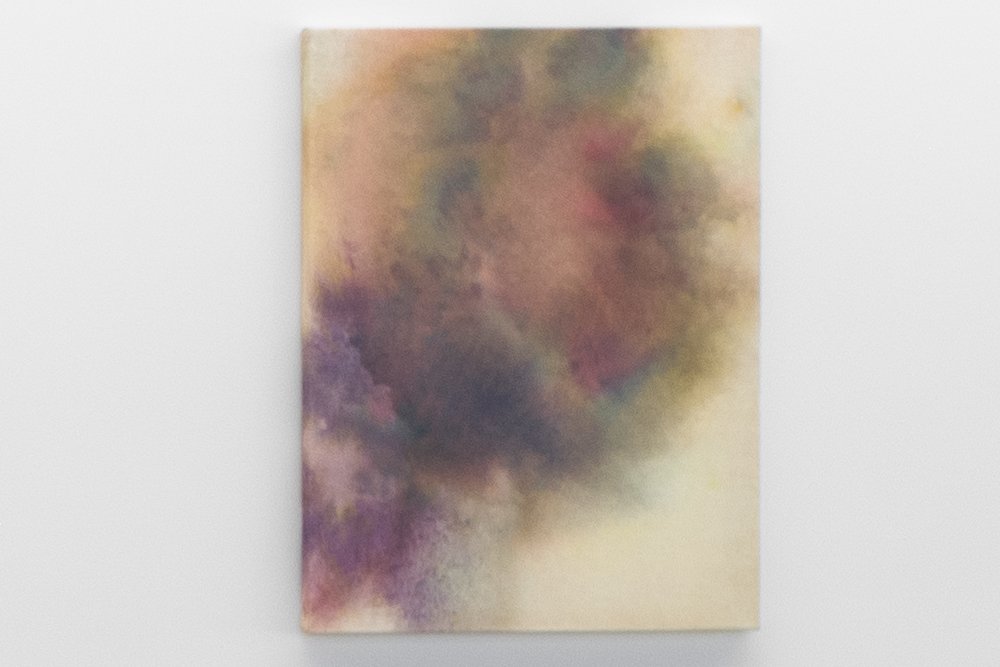   Bruise #43% , 2020, watercolor on linen, 40 x 30 in (*43% of adults worldwide reported feeling powerless) 