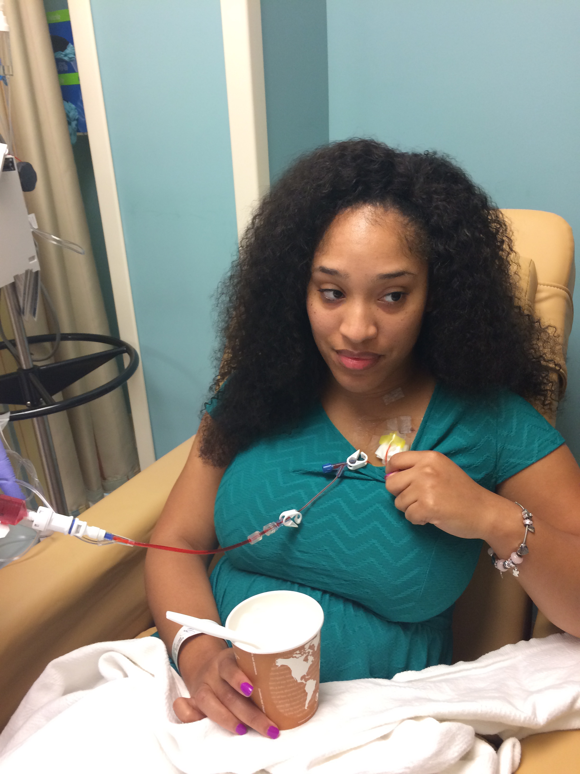 Timea and her port, during chemotherapy treatment for Stage 2 triple-negative breast cancer. Photo: Timea Gaines
