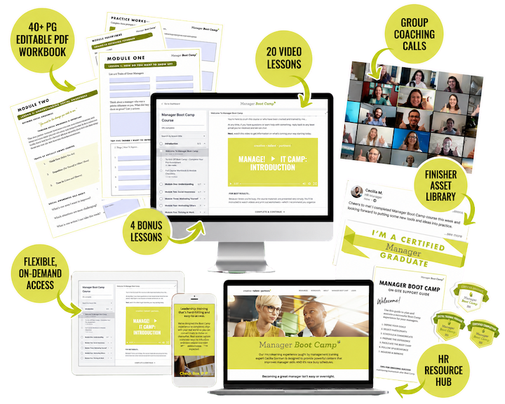 A comprehensive, efficient manager development program designed to keep managers engaged long after they press play.