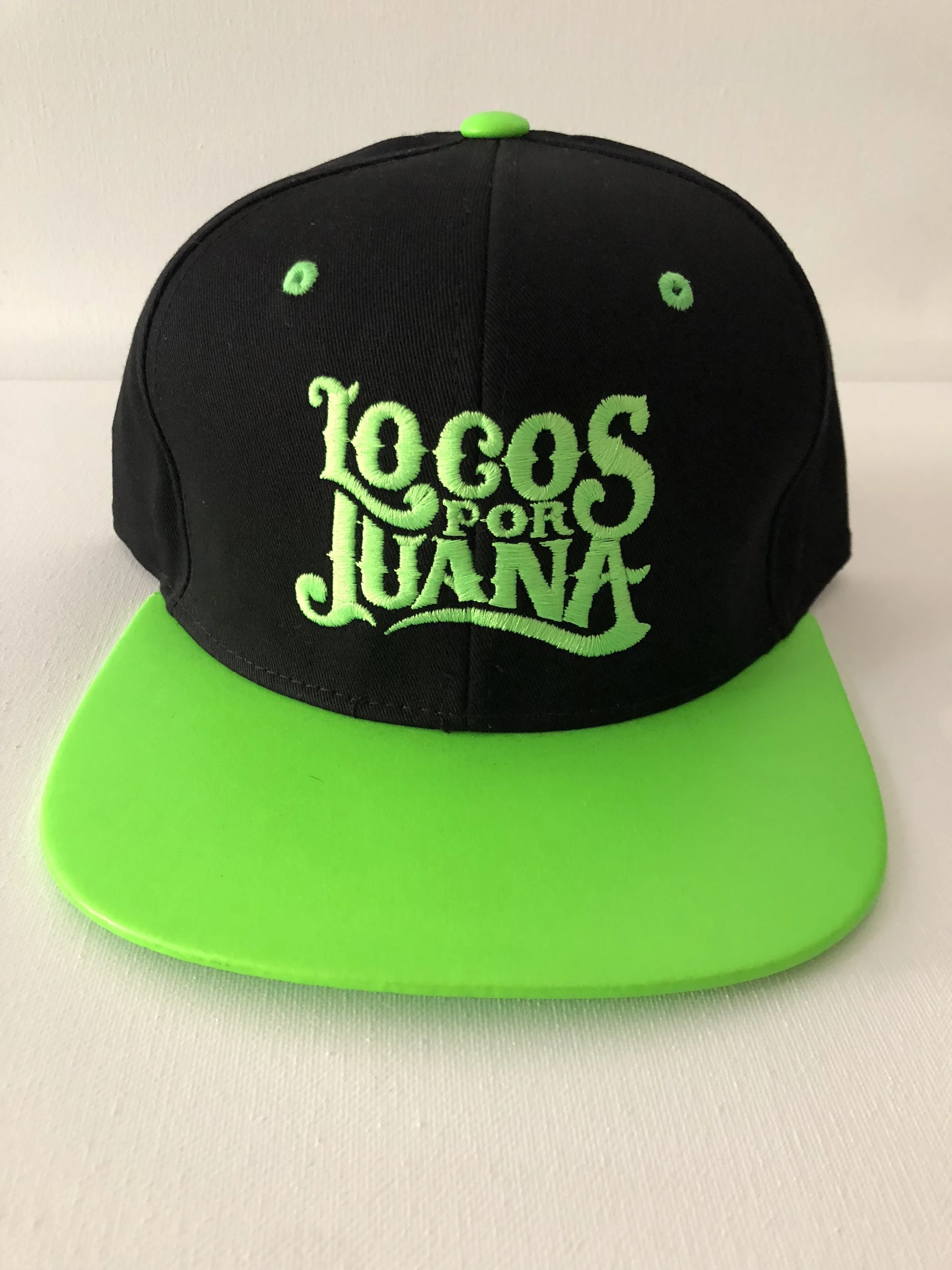LPJ x DADE "Limited Edition" Hat - Black/Lime Green Stitching Leather bill