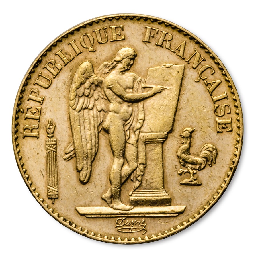 20 Franc Gold Coin Lucky Angle 