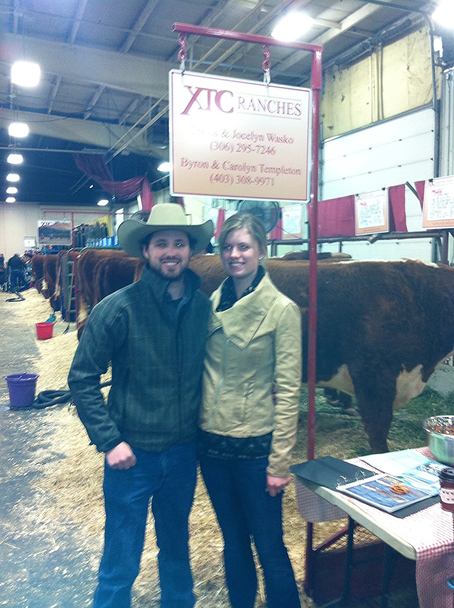  Travis and Jocelyn at the 2014 Medicine Hat Bull Sale 