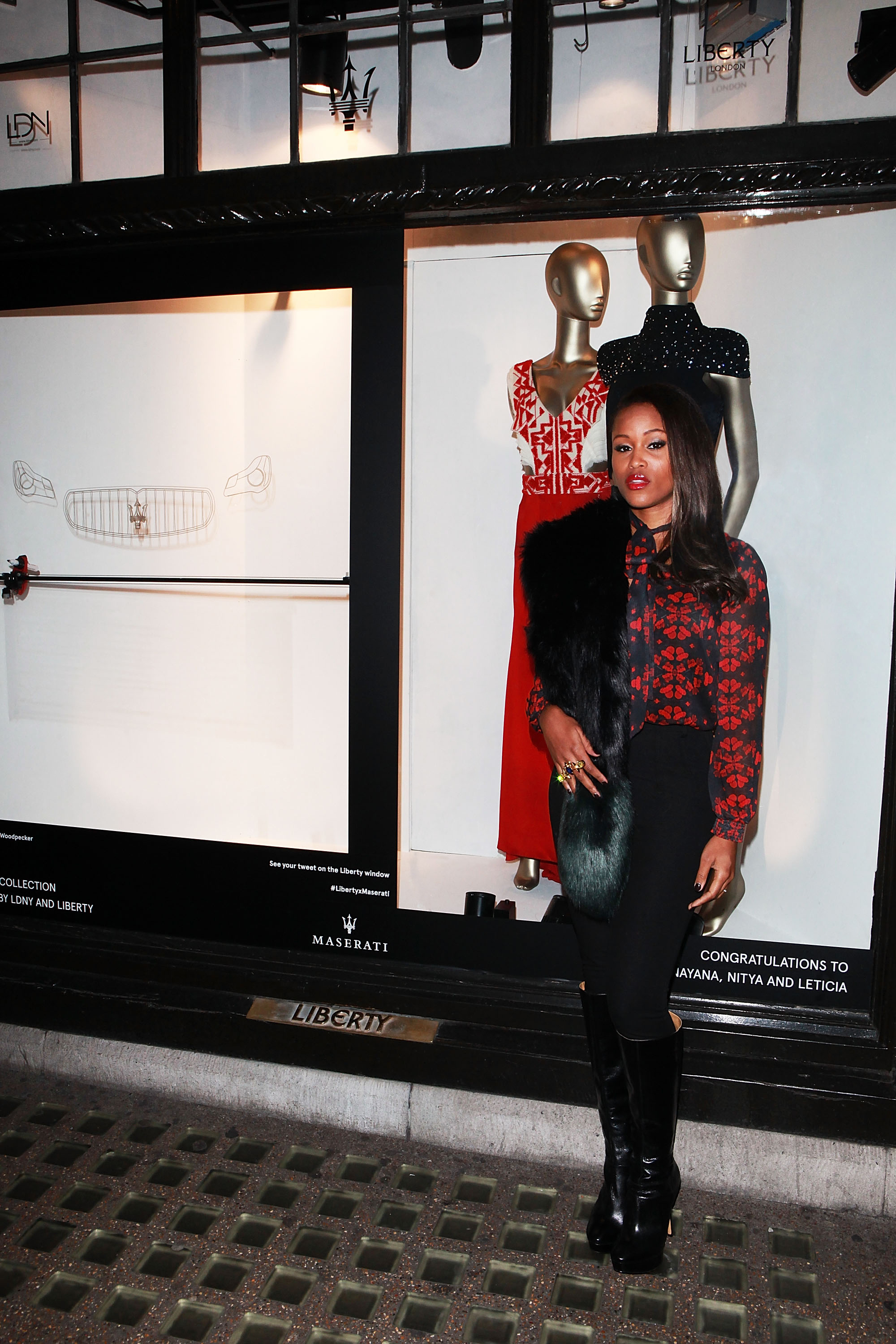 Maserati window display in Liberty London