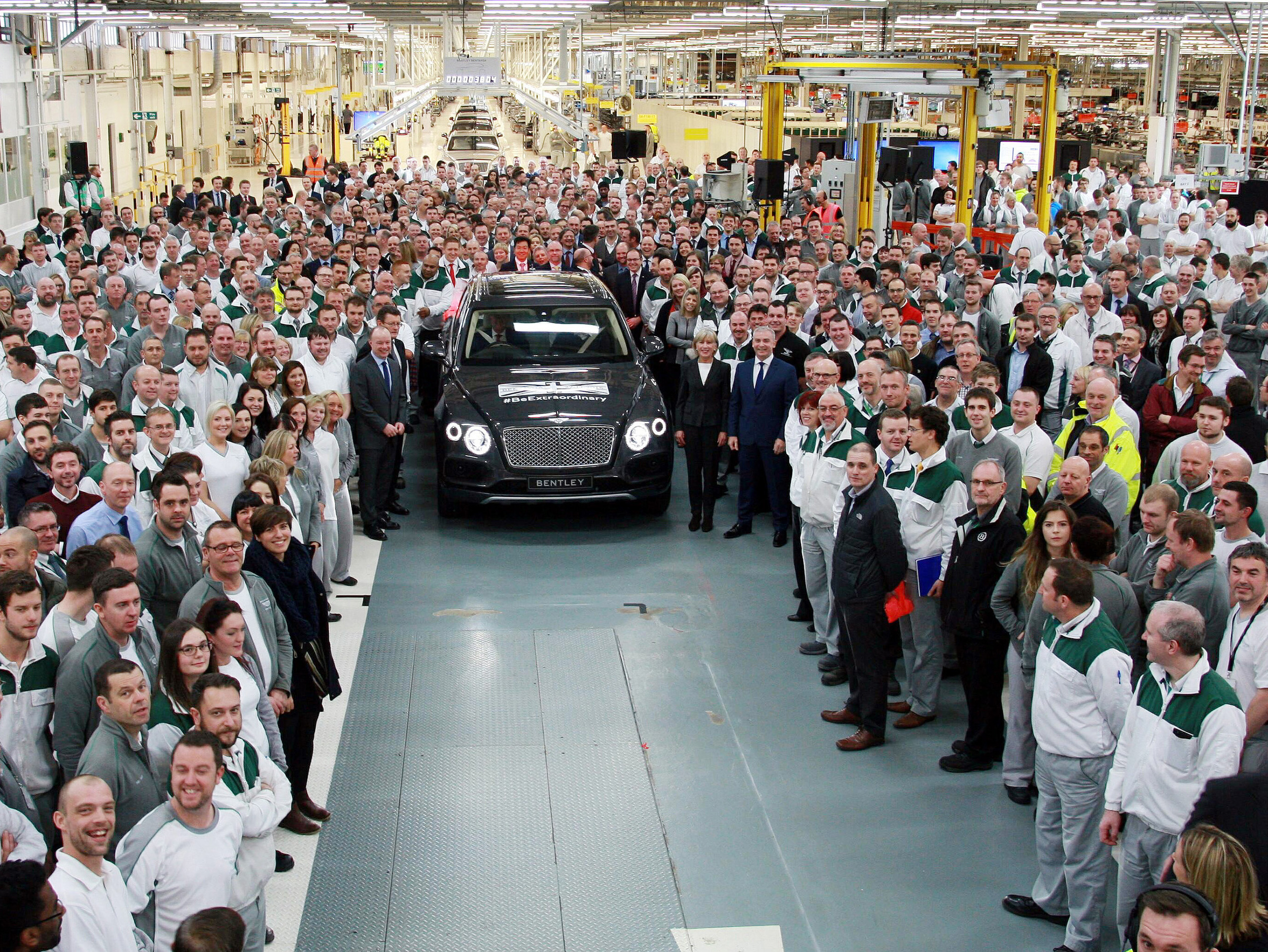 First Bentley Bentayga rolls off production line