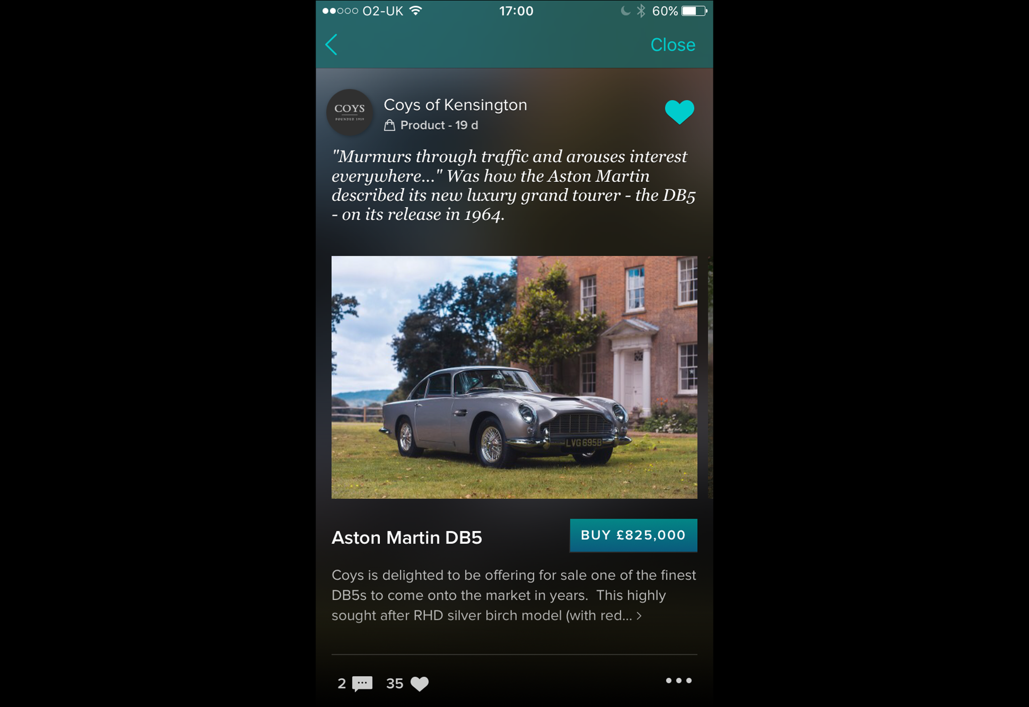 1964 Aston Martin DB5 sold by Coys for ?825,000 on Vero with Apple Pay_IN-APP.PNG