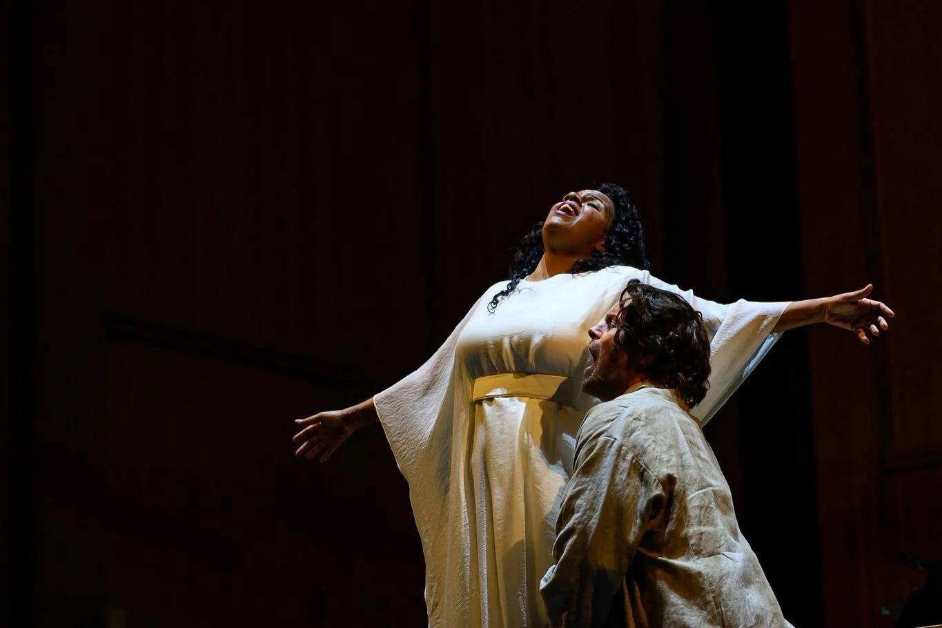 #Spoletofestival2025 has ended, but I thought I&rsquo;d post some production photos of Tha&iuml;s! 

Directed by @crystaldirects 
Costume Design by @bradonmcdonald 
Wig and Makeup HOD @hairandmakeupartistry 
Wigs for @katy_operamom and @baritroy made