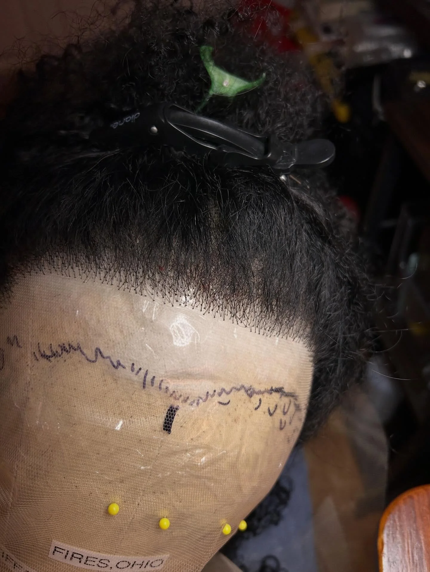 we&rsquo;ve had two shows go into tech in the last week, with 7 new wig builds between the two- here&rsquo;s one (I&rsquo;ll share the final cut/style later) 
#wigmaker #wigstylist #wigdesign #wigmaster #wigartistry