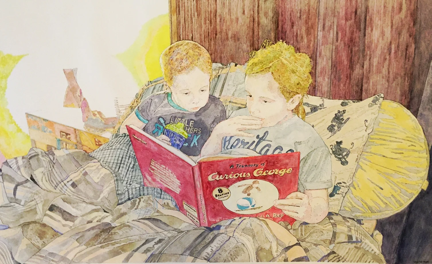  Little Brothers Rock  24" x 38"&nbsp;  First Place - Florida Suncoast  Watercolor Society Aqueous Exhibit 