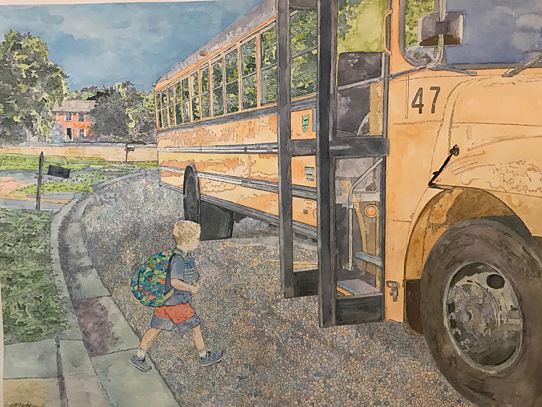  First Day of School  SOLD  20" x 26" 