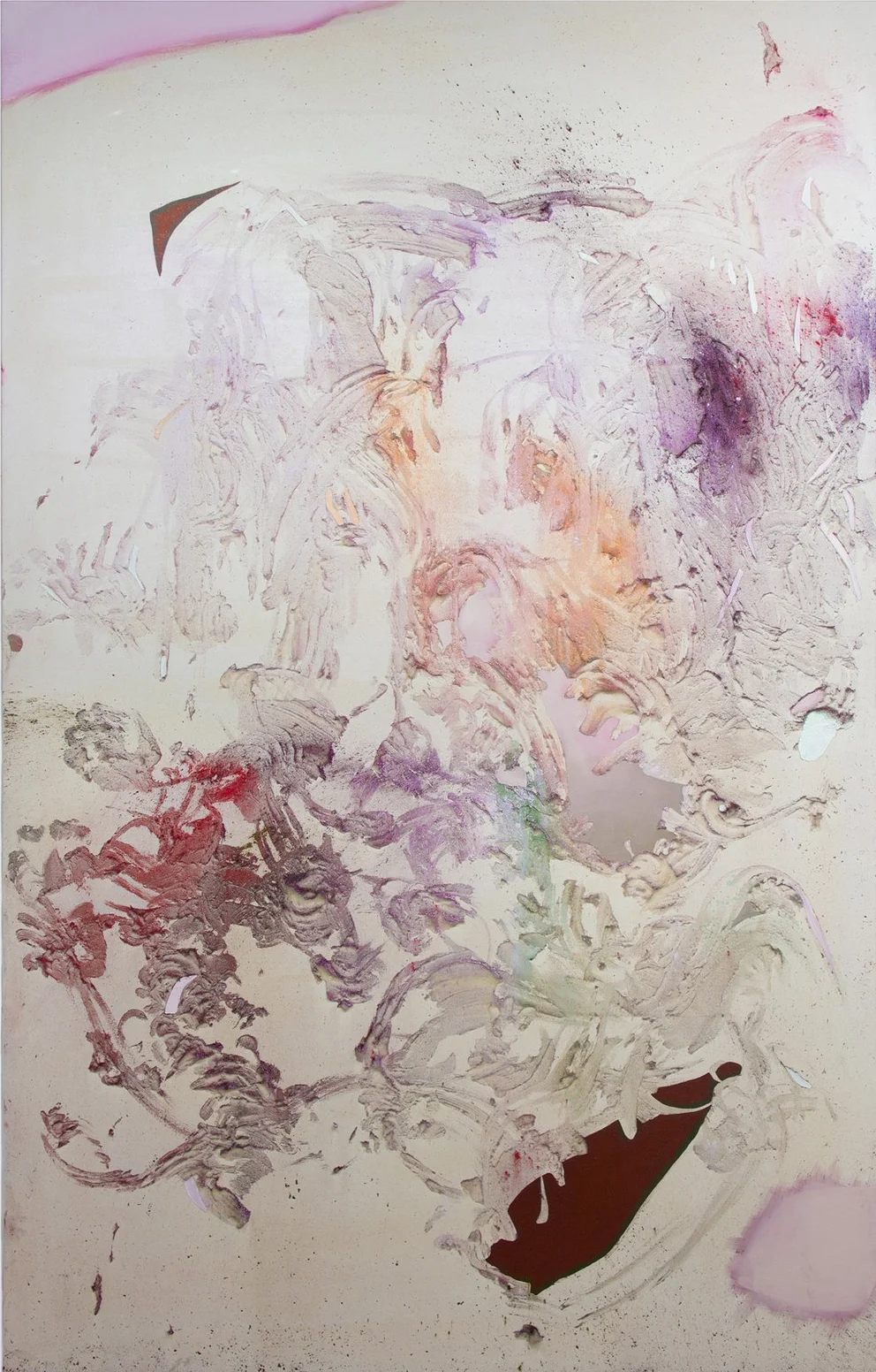 Keep Your Attention Toward The Lava, Cold Wax Medium, Oil, and Raw Pigments on Canvas, 8x10 feet, 2017 (diptych)