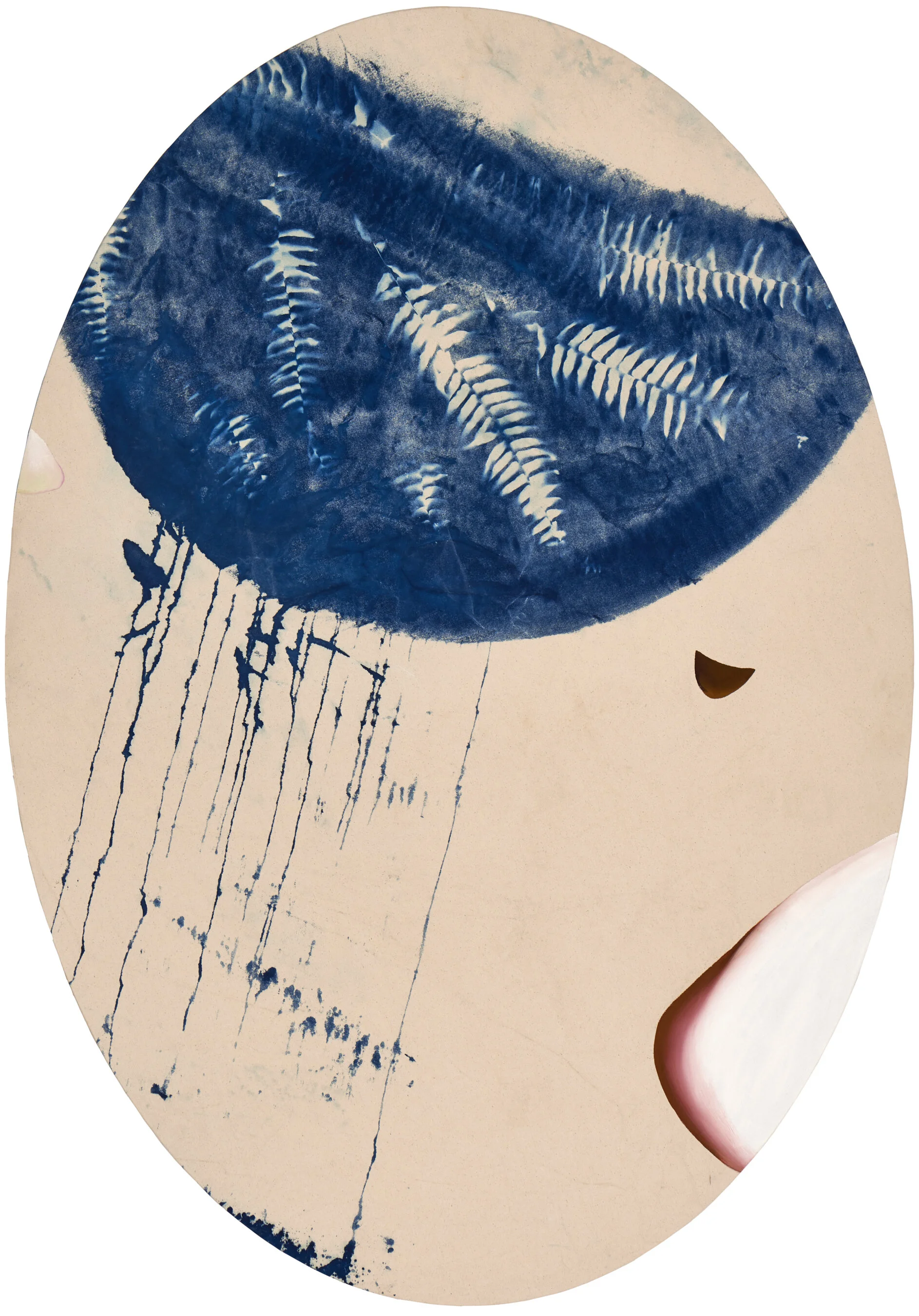 Infinity Fern, Acrylic and Cyanotype on Canvas, 5 x 3 feet, 2019