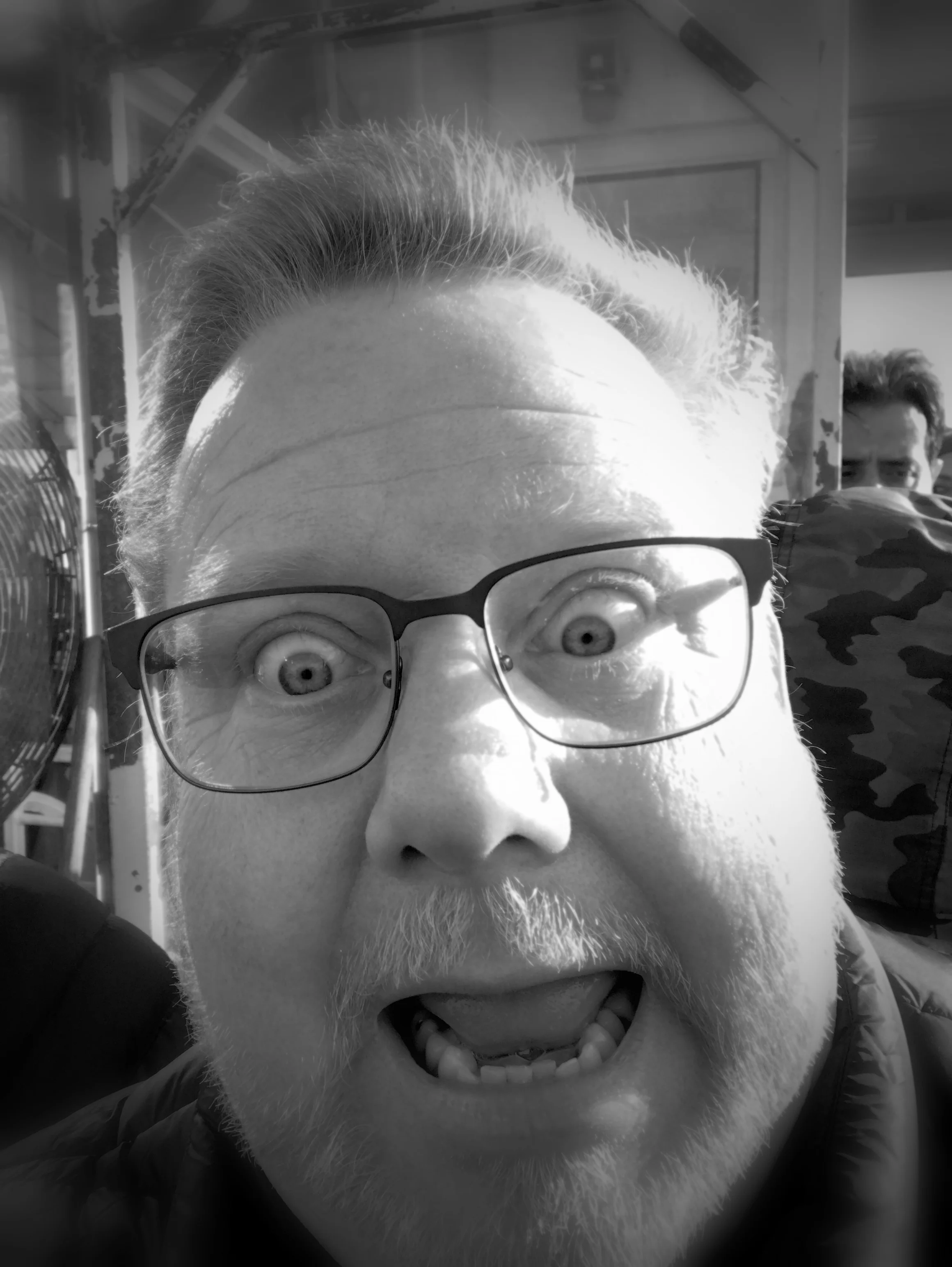 The author, upon spotting a free-range cheesecake.