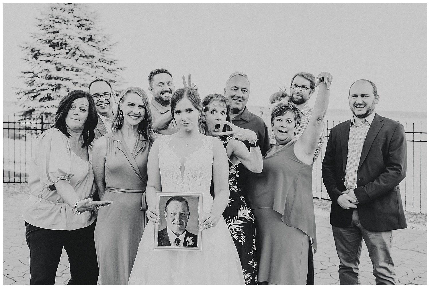  Okay, this is such a fun tradition that I haven’t heard of before! The groom’s mom’s side of the family does an “Outlaw Photo” at every wedding. It’s all of the people who have married into their family. I love that they still made sure to include C