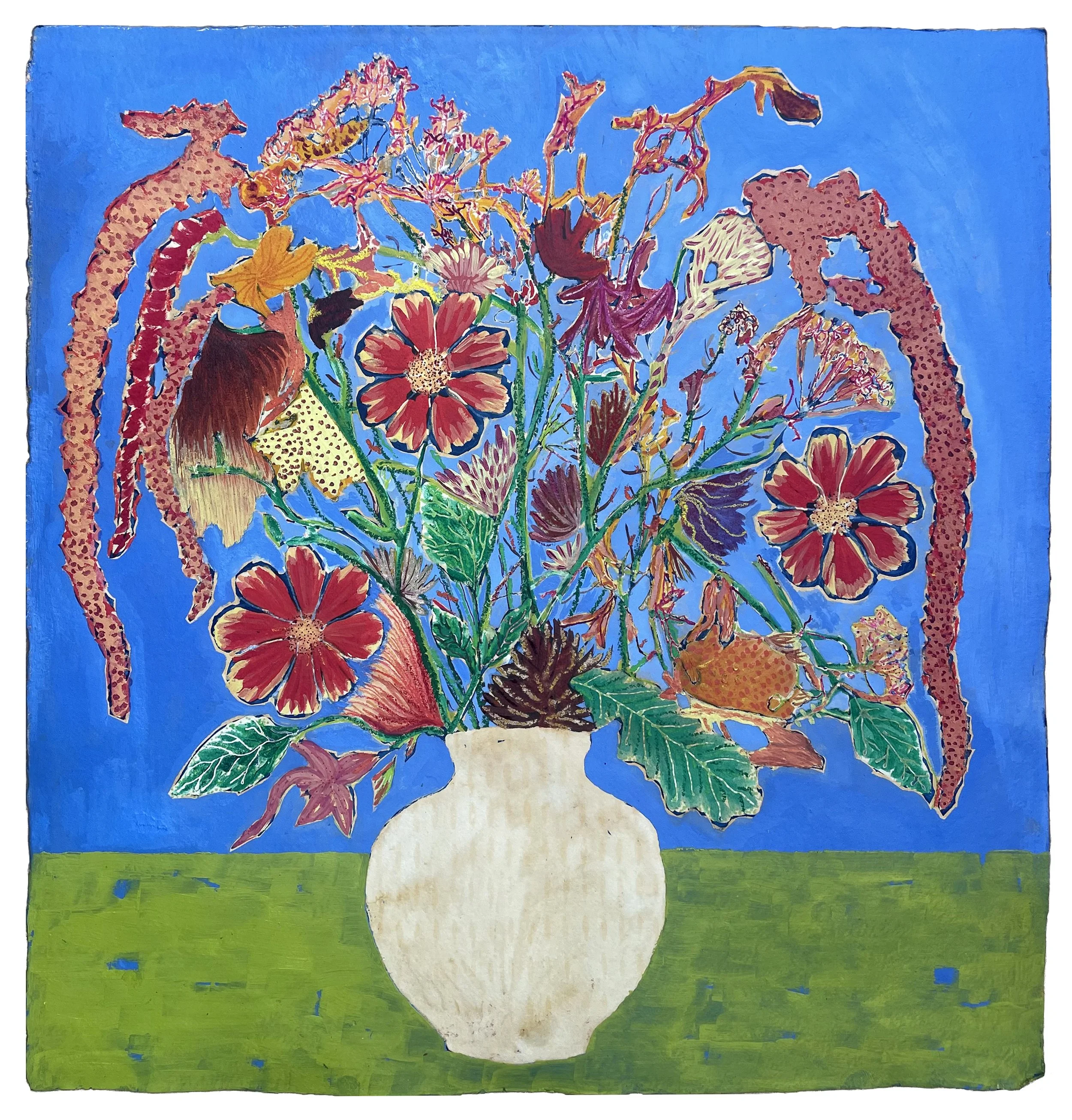 Summer Vase; Amaranth, Oak and Fennel.jpg