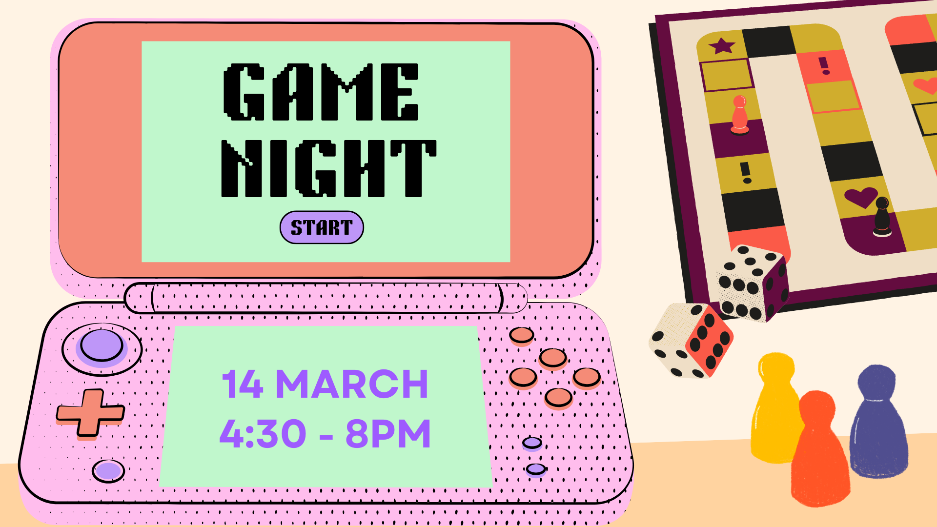 Game Night - March 14th from 4:30 - 8pm 