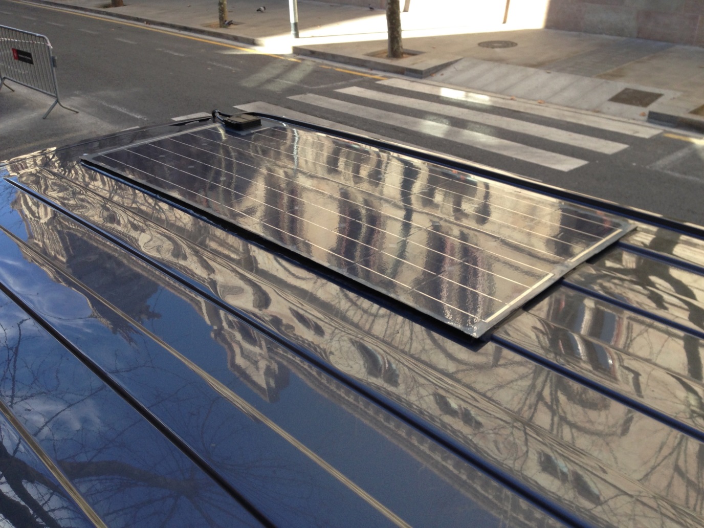 Solar panels on the van roof!