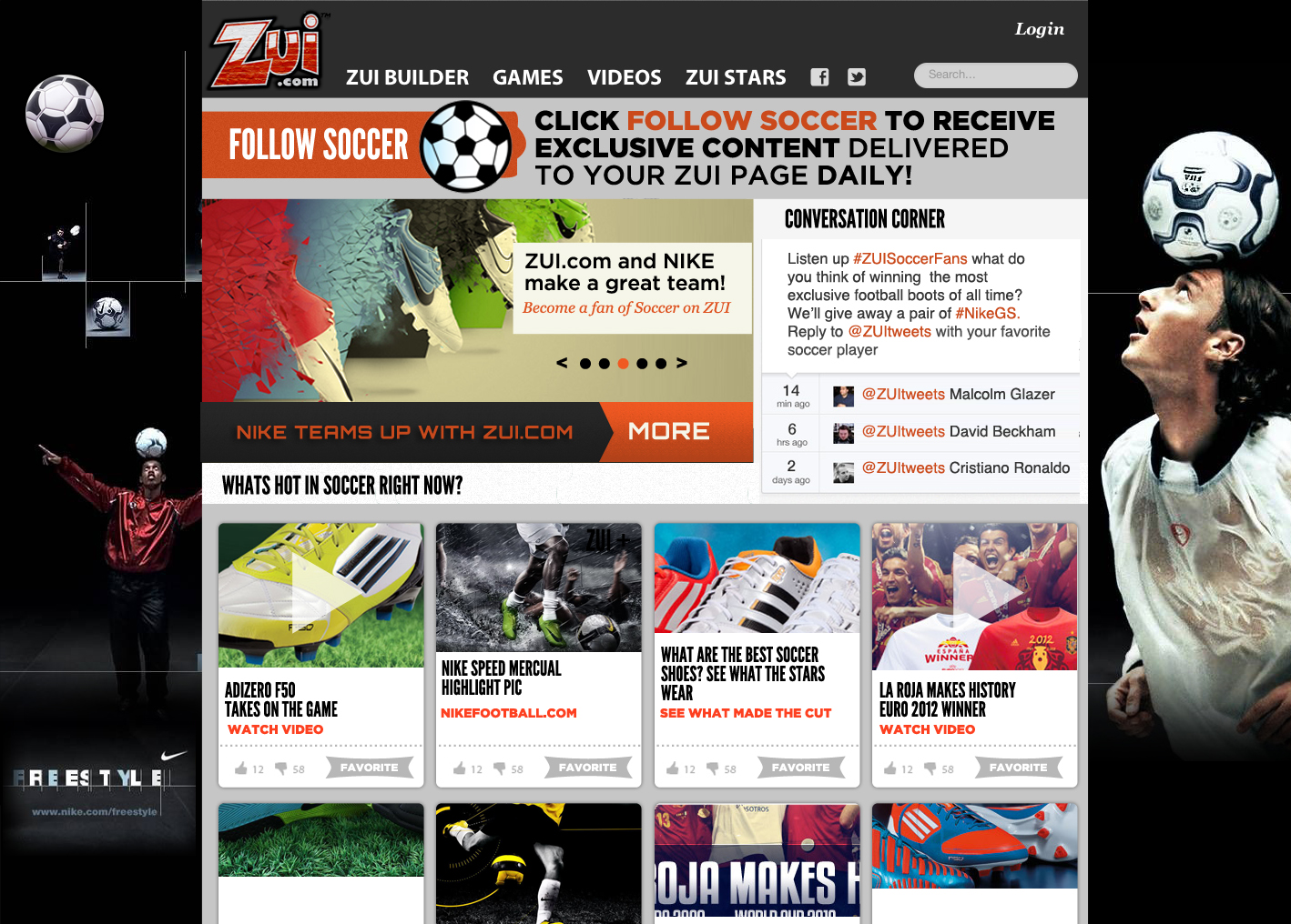 ZUI + Nike Soccer Interest Page