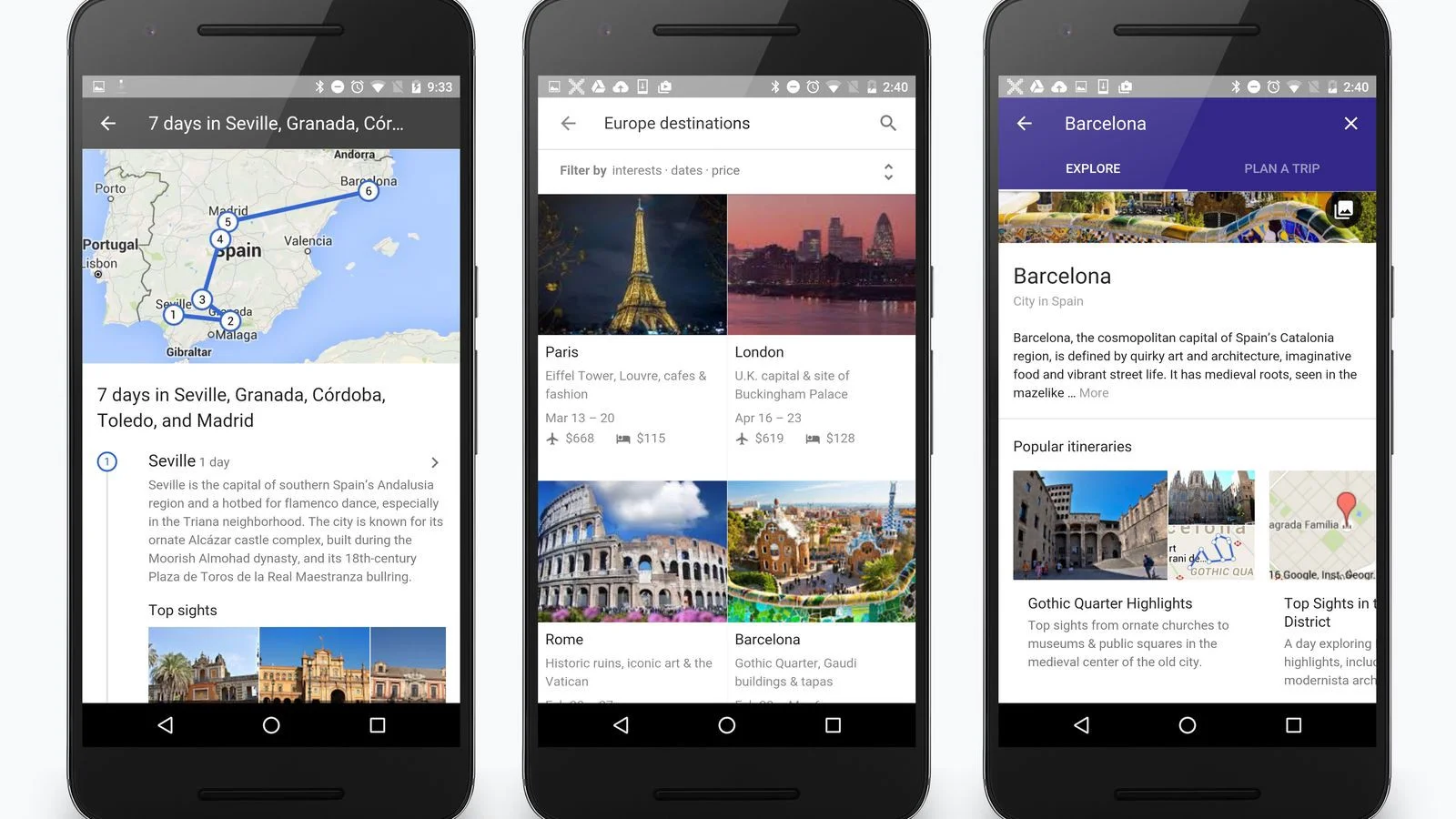 Google’s Travel Destinations Search Image from theverve.com