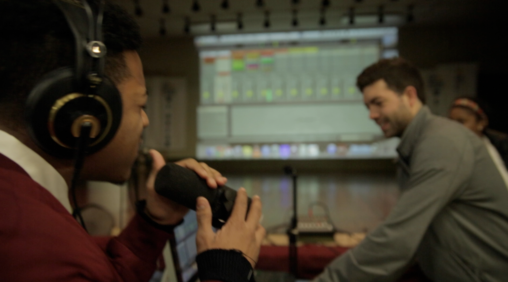 The first volunteer, nailing his first take. Don't forget to check out soundcloud clip above.